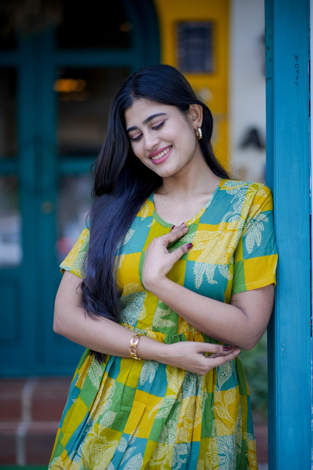 2 in 1 Cotton Maxi with Detachable Duppata ( Centre zip and Lining attached) FC0011
