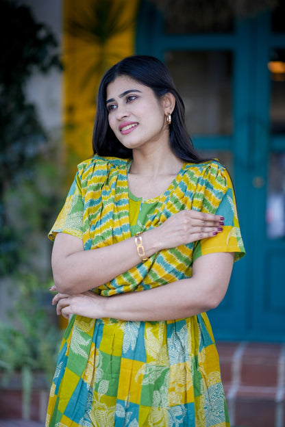 2 in 1 Cotton Maxi with Detachable Duppata ( Centre zip and Lining attached) FC0011