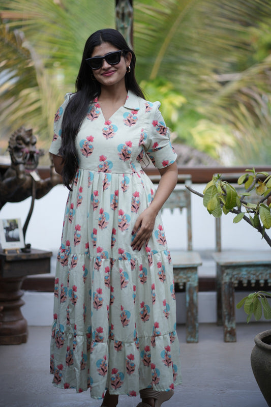 Premium Cotton Linen Maxi (With Lining)- Feeding/Non Feeding FC008