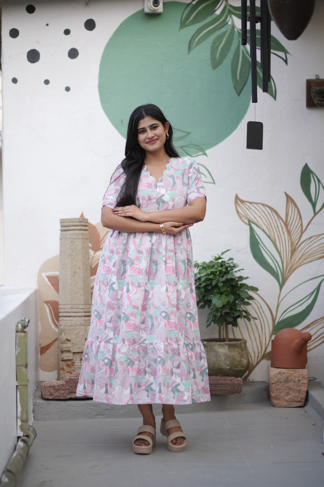 Premium Cotton Printed Maxi (With Lining)- Feeding only FC006