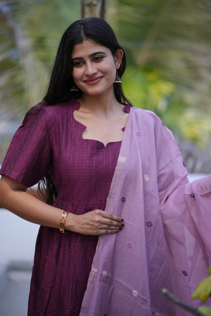 Premium Ethnic Raw Silk Maxi and Duppata-Feeding(With Lining)FC003