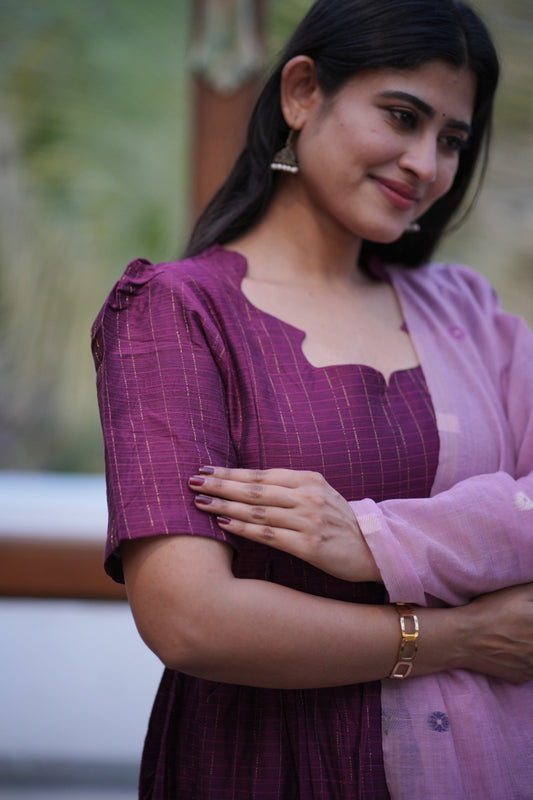 Premium Ethnic Raw Silk Maxi and Duppata-Feeding(With Lining)FC003