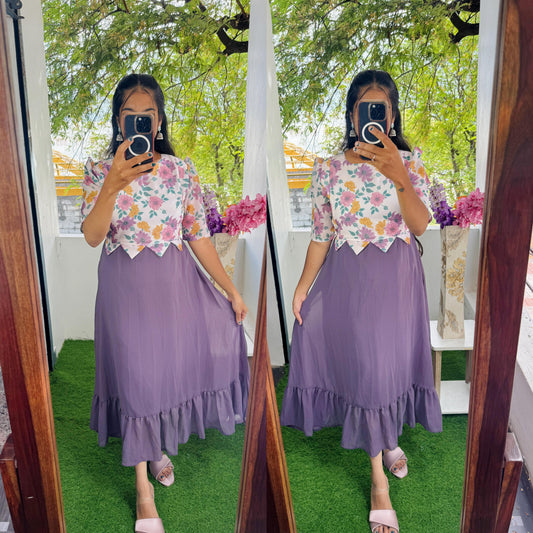 Feeding/Non Feeding-Pretty Mix and Match Dress(With Lining) 005