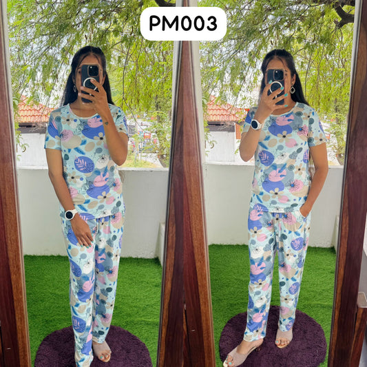 FLN069 Trendy Spun Cotton Printed Fabric Coords Lounge Sets (Non feeding Only)