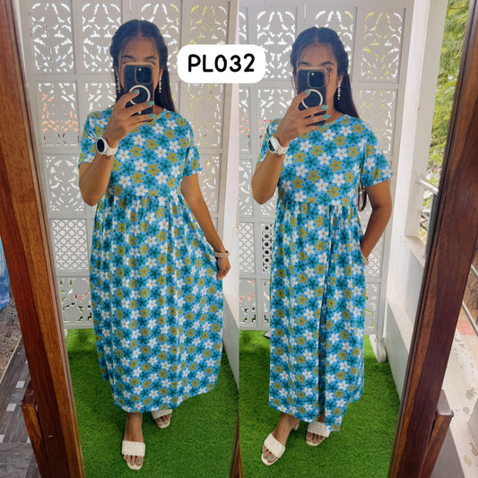 FLR017 Zipless maternity/feeding Loungewear Maxi Pull up Model