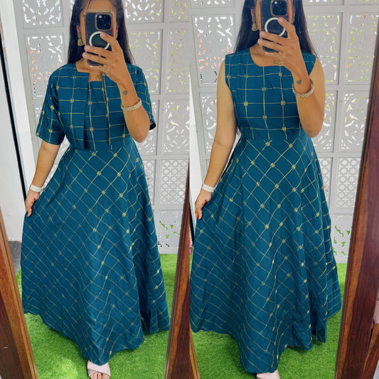 NEW Festive Raw Silk Maxi with Detachable Overcoat- Feeding/Non Feeding FC0419