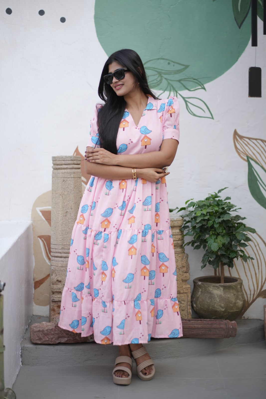 Premium Cotton Linen Maxi (With Lining)- Feeding FC007