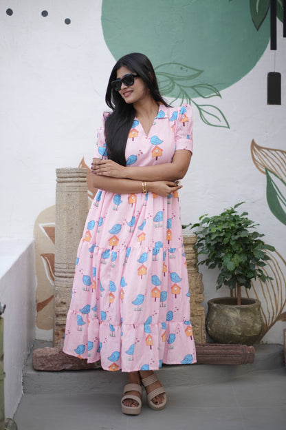 Premium Cotton Linen Maxi (With Lining)- Feeding FC007
