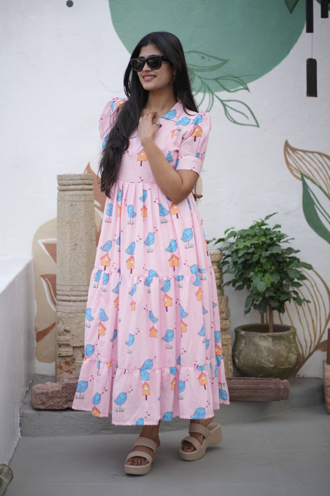 Premium Cotton Linen Maxi (With Lining)- Feeding FC007