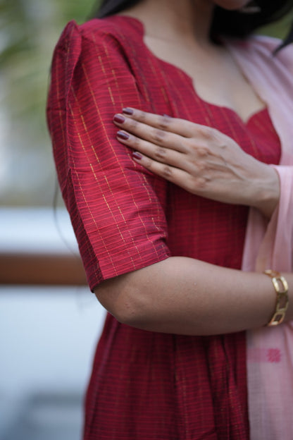 Premium Ethnic Raw Silk Maxi and Duppata-Feeding(With Lining)FC002