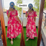 DM005 Feeding/Non Feeding Premium 3 tier Delta crepe Maxi ( with Lining )