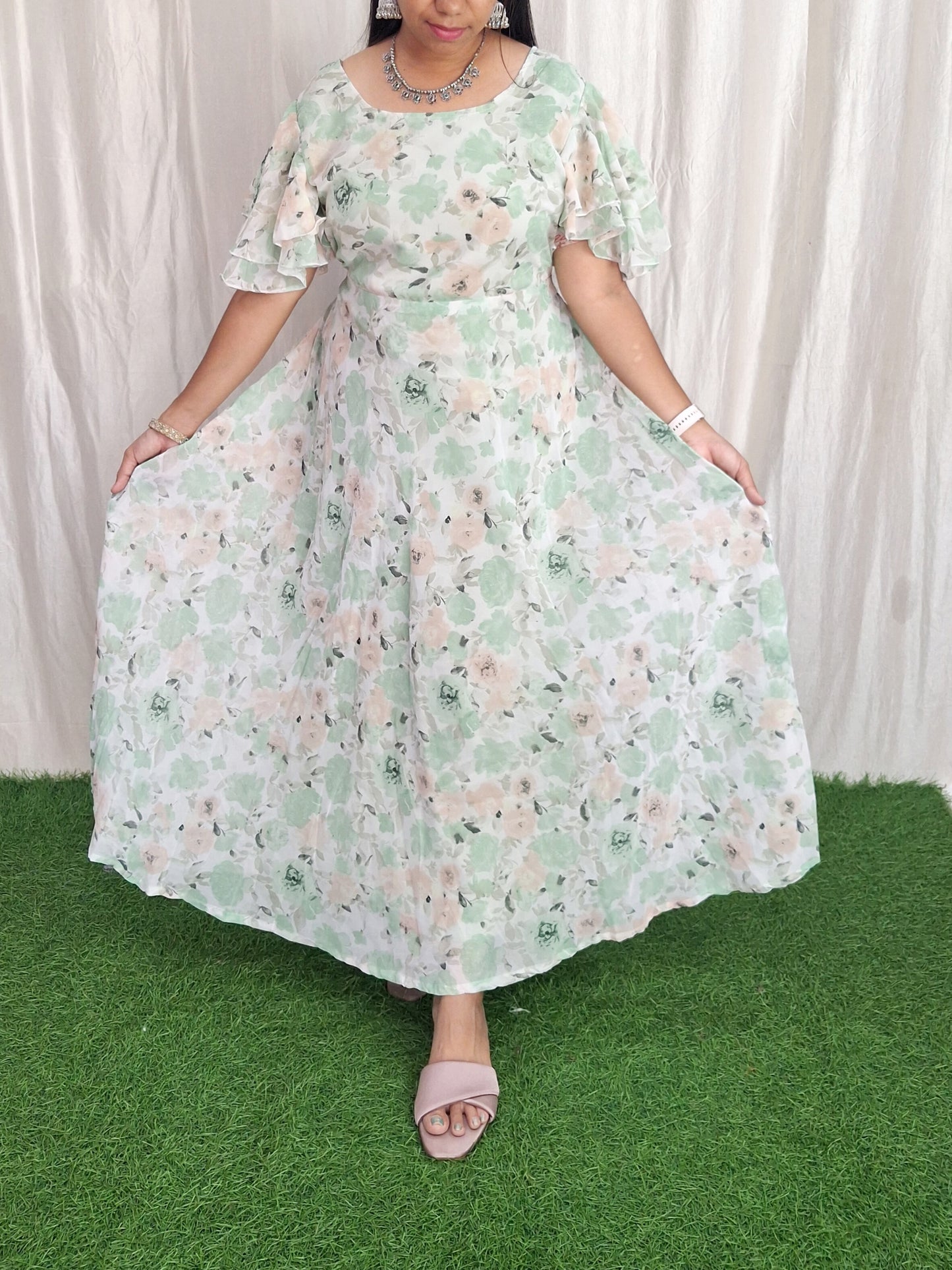 Georgette Maxi (with Lining) ( Non Feeding only)-122