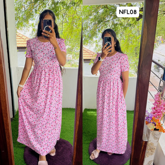 FLN059 Cotton Loungewear Full Maxi (Non feeding) LENGTH 50-51"