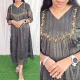 Buy 1 Get 1 Free Handwork Georgette Dress with Lining ( Non Feeding only)-033