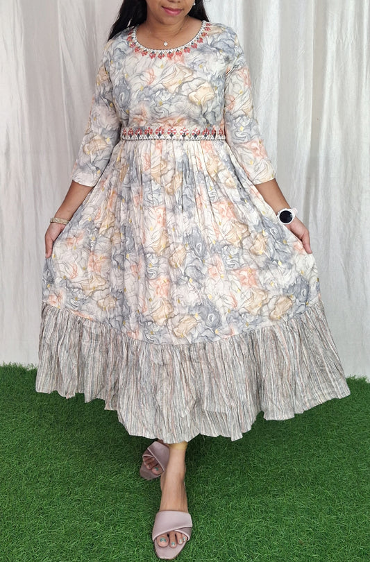 Cotton Embroidery Kurti( with lining) ( Non Feeding only)-127