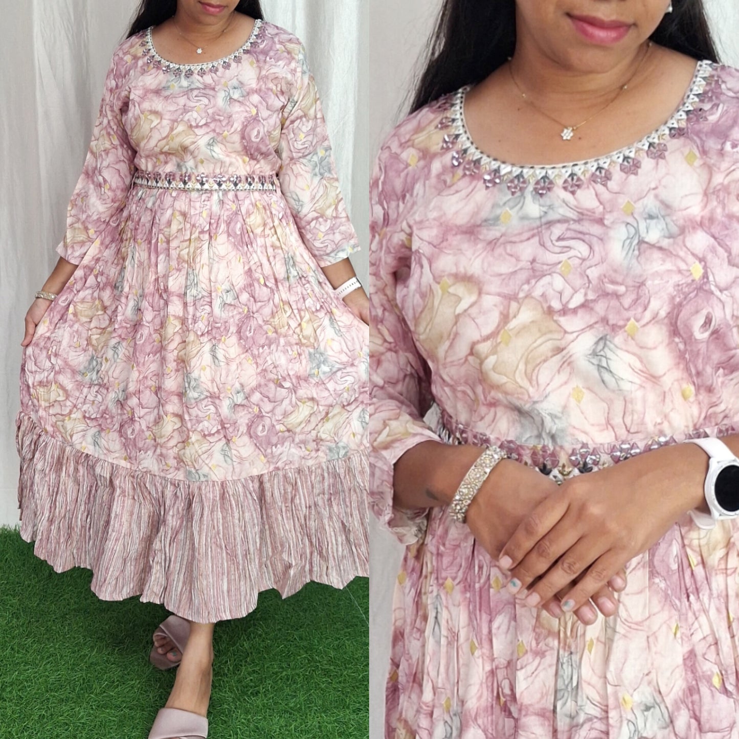 Cotton Embroidery Kurti( with lining) ( Non Feeding only)-128