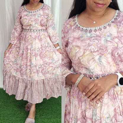 Cotton Embroidery Kurti( with lining) ( Non Feeding only)-128
