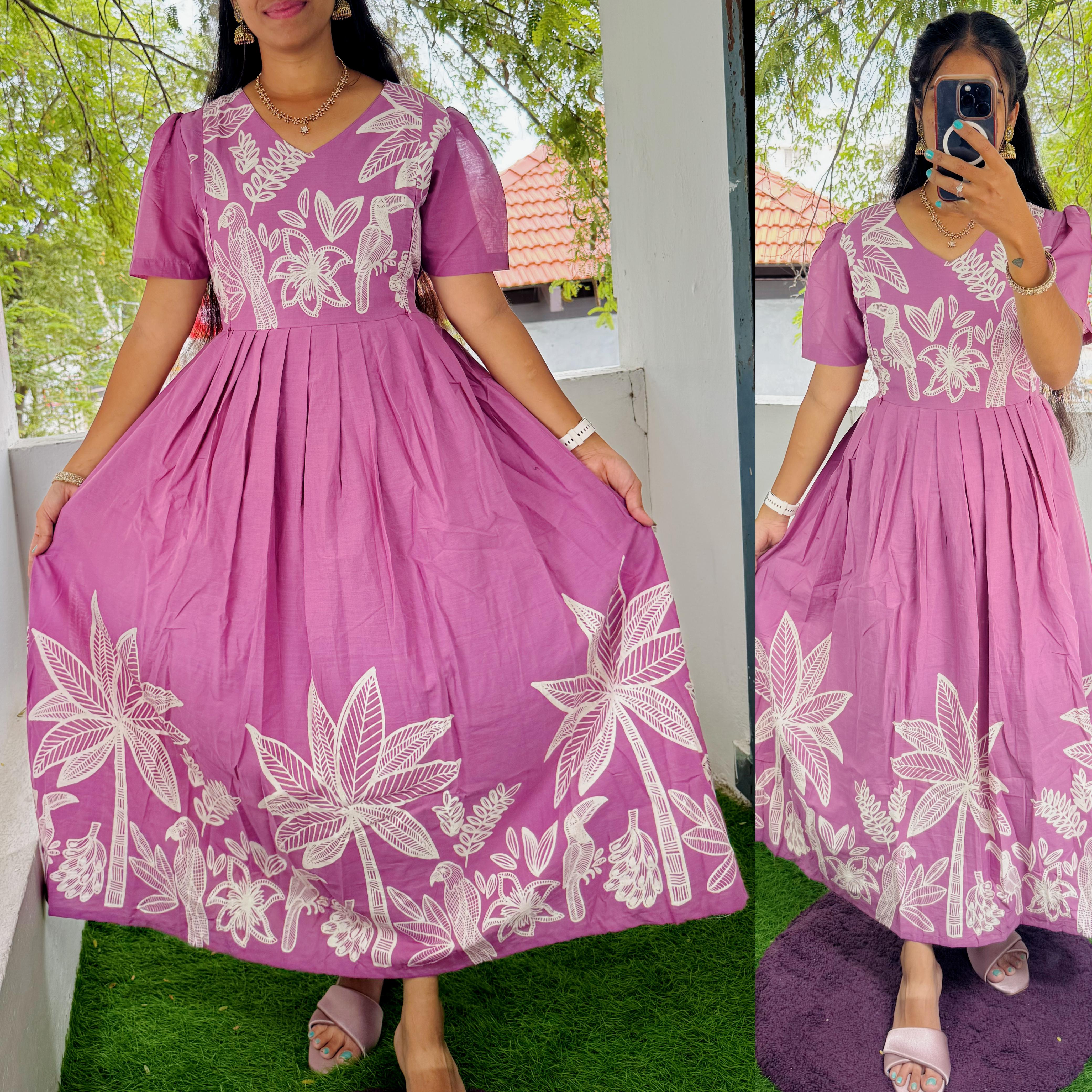 Feeding/Non Feeding Premium Cotton Maxi ( with cotton Lining )