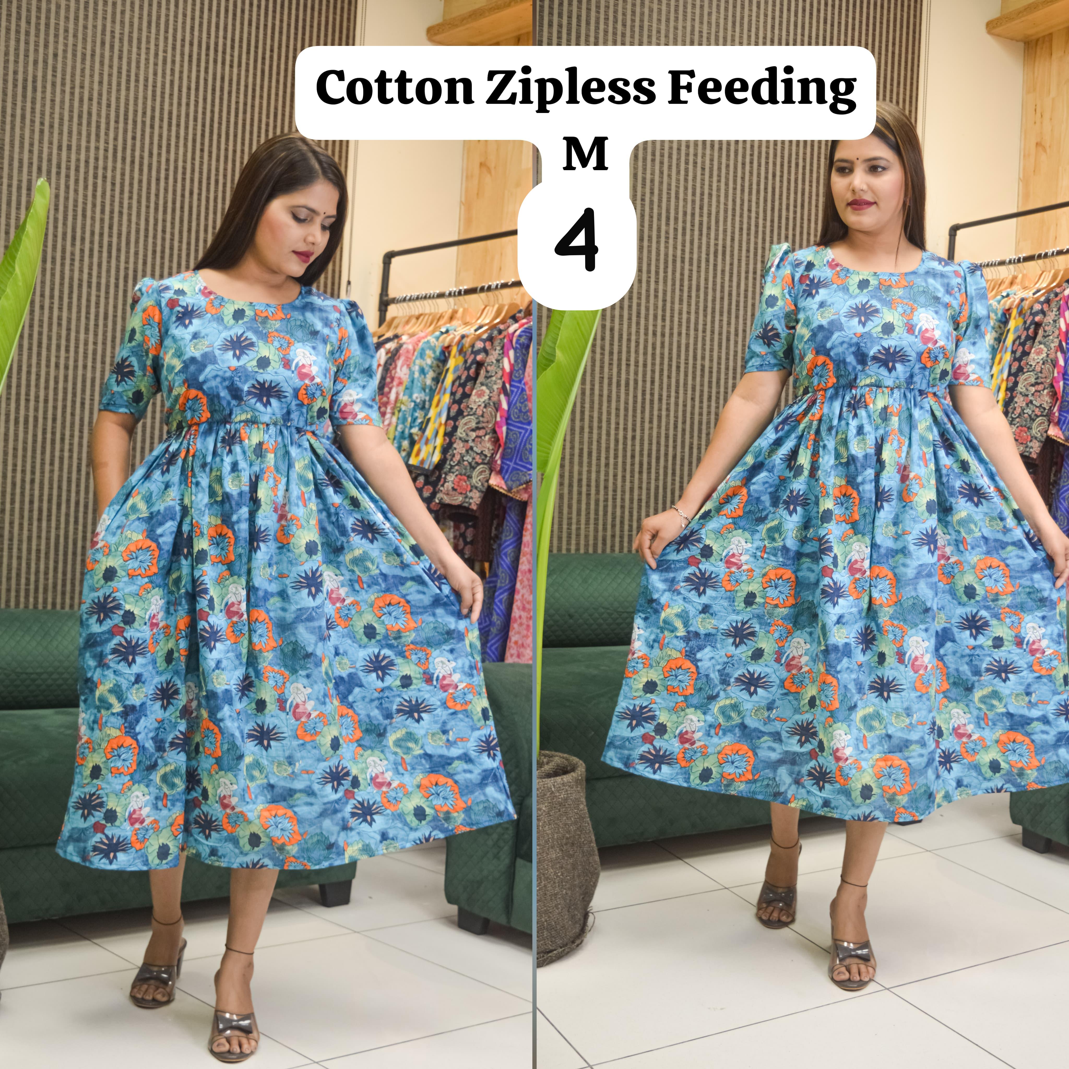 PULL UP MATERNITY/Zipless FEEDING KURTIS (Without lining)