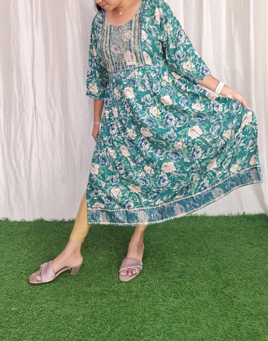 Buy 1 Get 1 Free Rayon Embroidery Kurti( Non Feeding only)