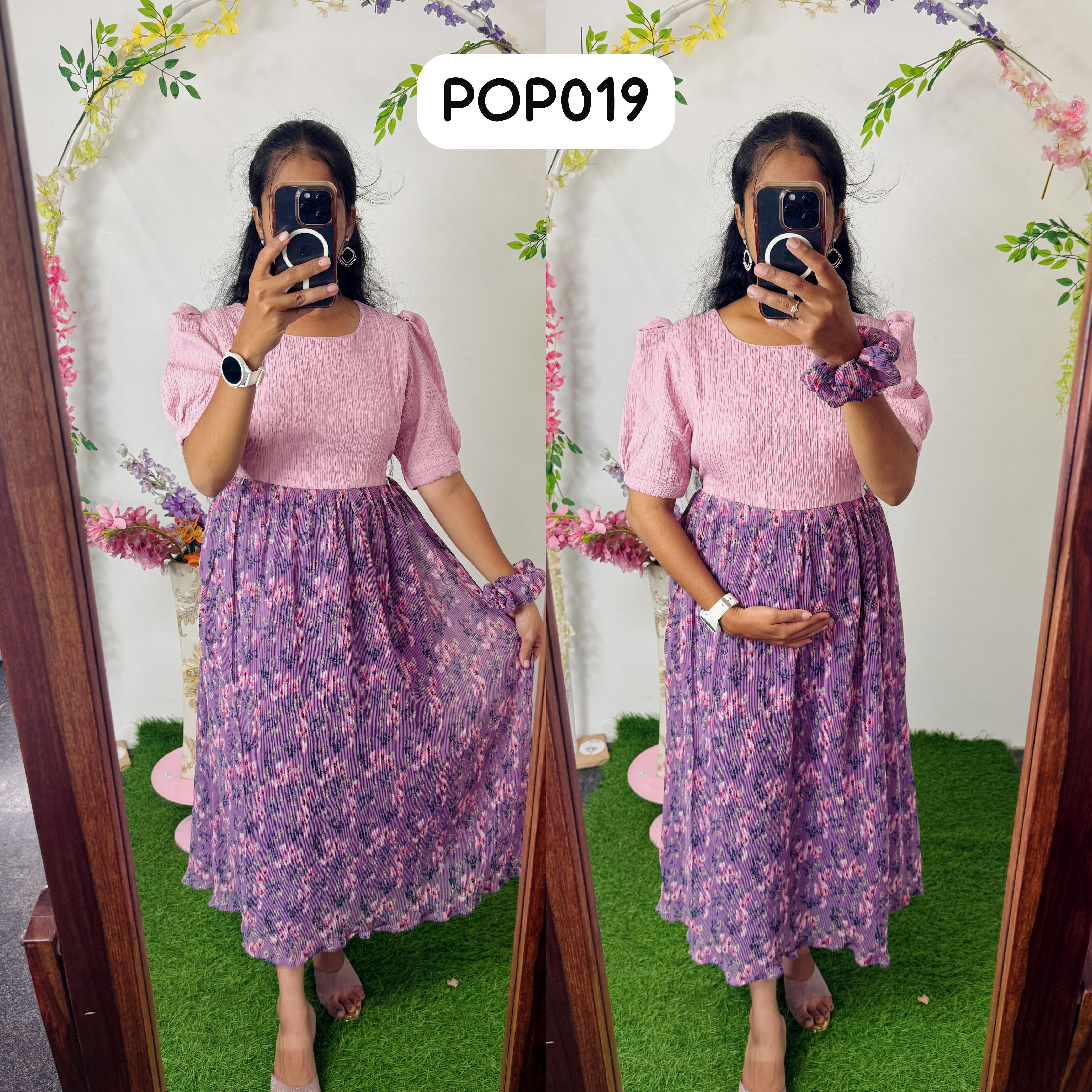 New Feeding/Maternity Popcorn Western dress(Free scrunchie)