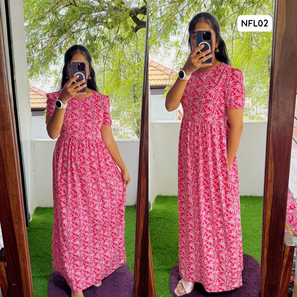 Cotton Loungewear Full Maxi (Non feeding) Buy 3 @1200 free ship
