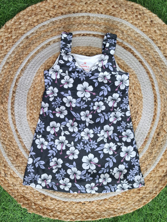 SF007-Elastic Shoulder Type Cotton knit Frocks for Little One's Buy 5 @600/-
