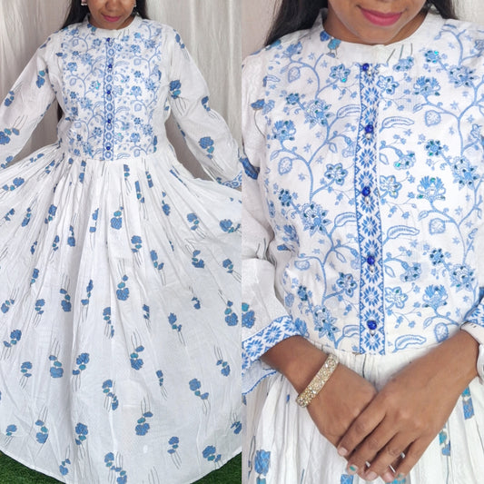 Cotton Embroidery Kurti( without lining) ( Non Feeding only)-125