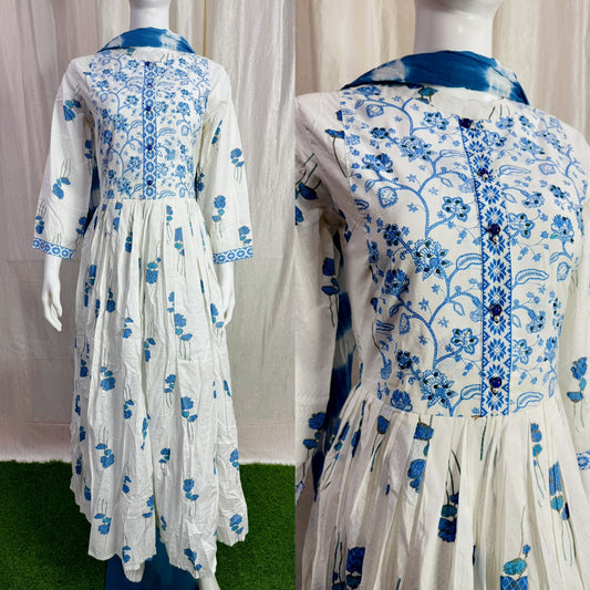 Cotton Embroidery Kurti( without lining) ( Non Feeding only)-125