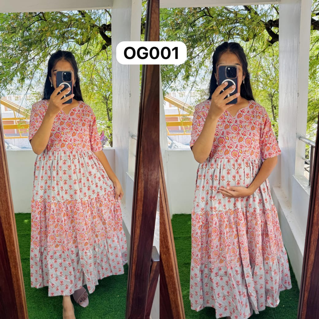 New Feeding/Maternity Pure cotton Maxi with lining CG1001