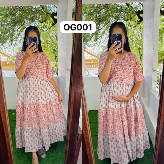New Feeding/Maternity Pure cotton Maxi with lining FC0208
