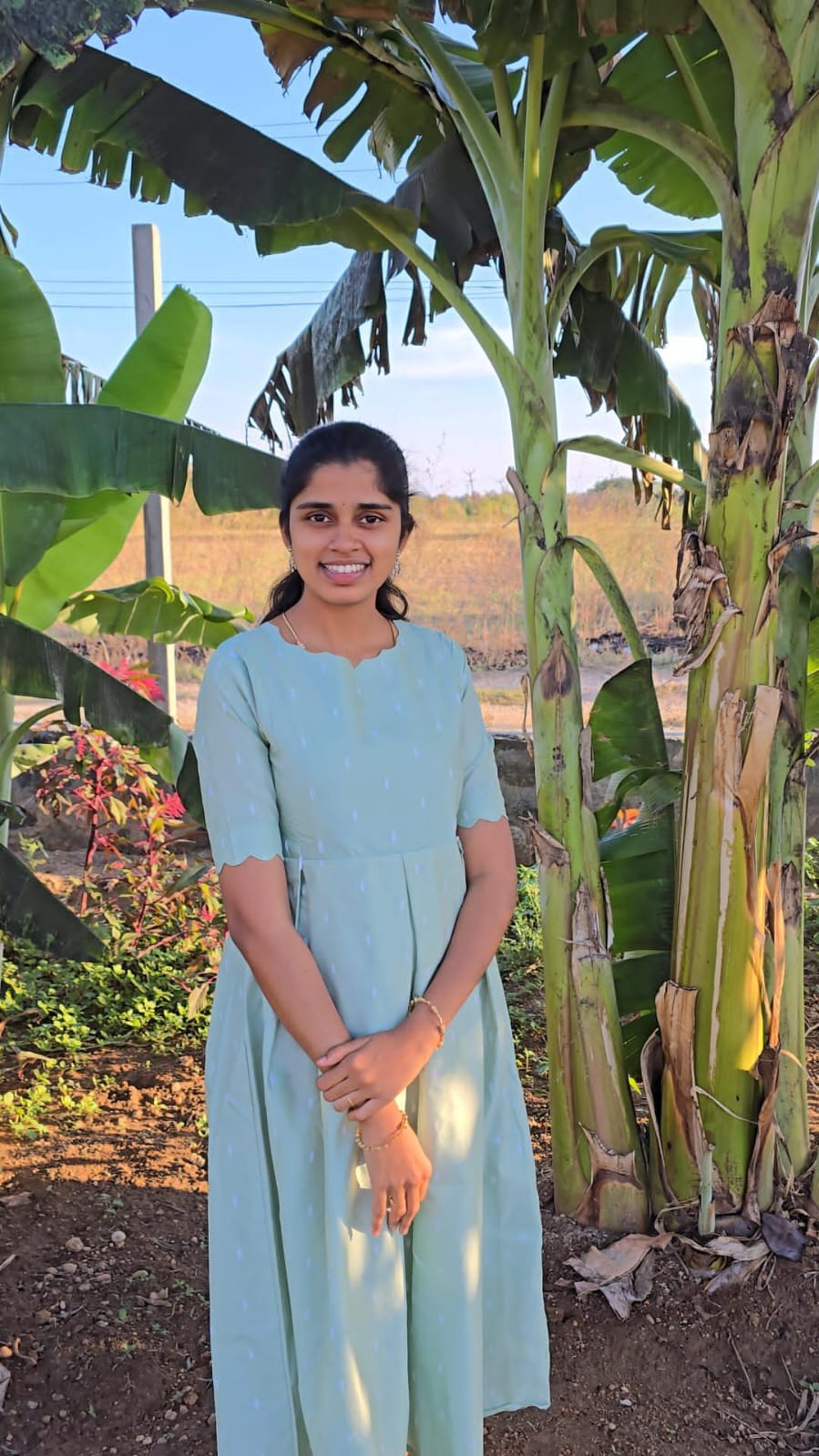 Feeding-Handloom Silk Cotton Maxi dress with Scallop neck Pastle Green