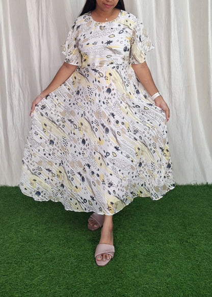 Georgette Work Maxi (with Lining) ( Non Feeding only)