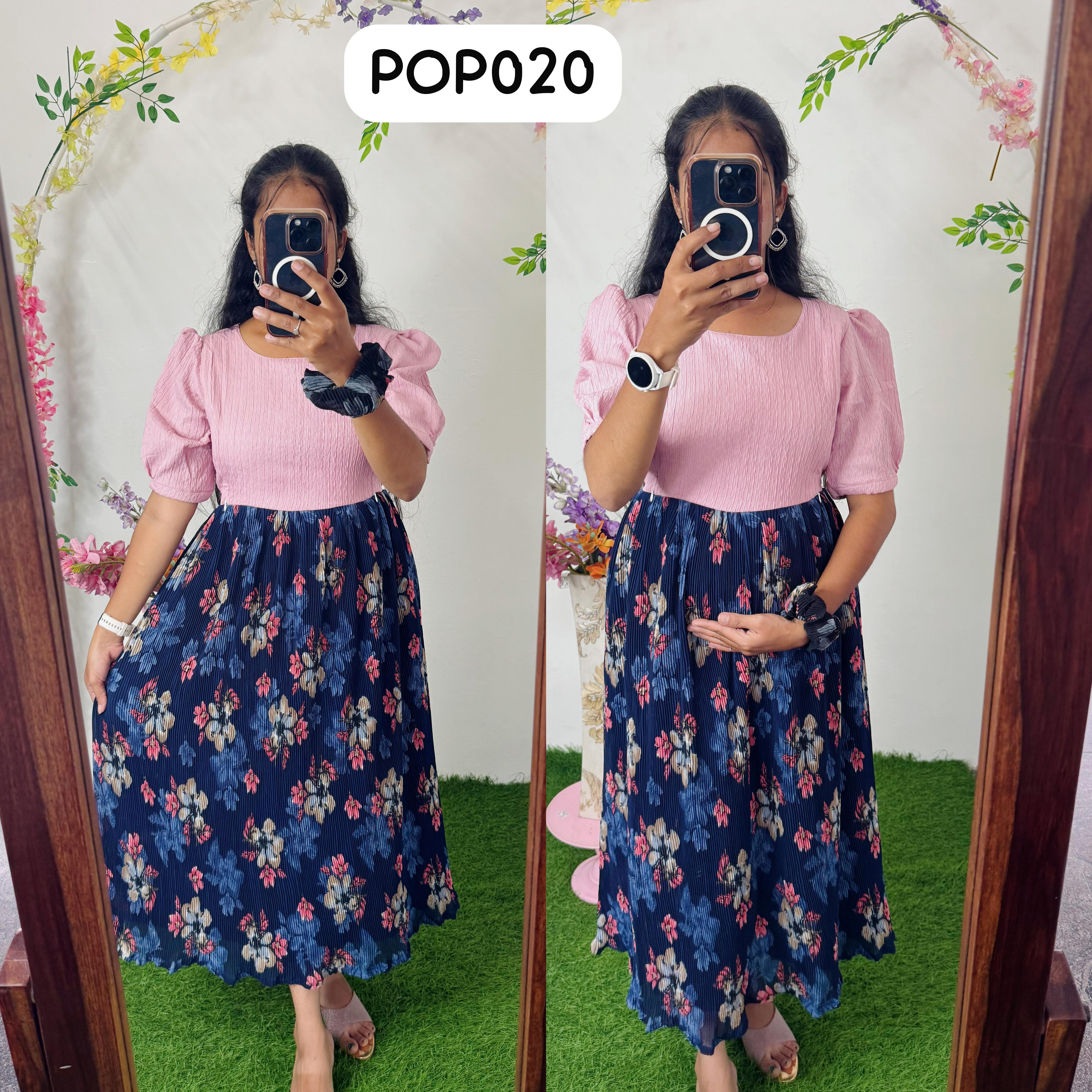 New Feeding/Maternity Popcorn Western dress(Free scrunchie)