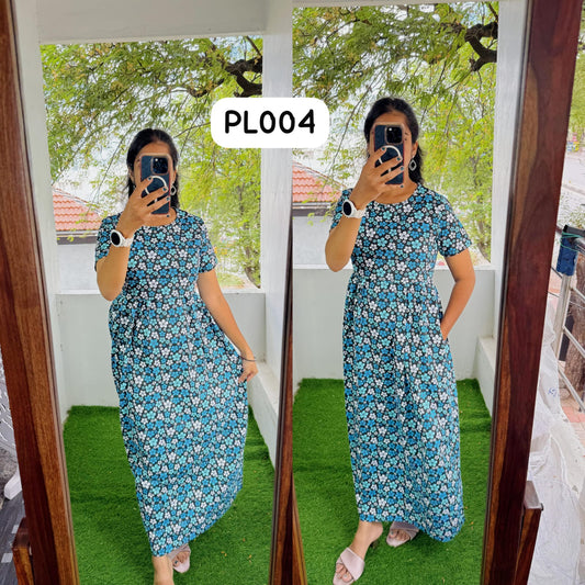 Buy 3 @1200/-Zipless maternity/feeding Loungewear Maxi Pull up Model