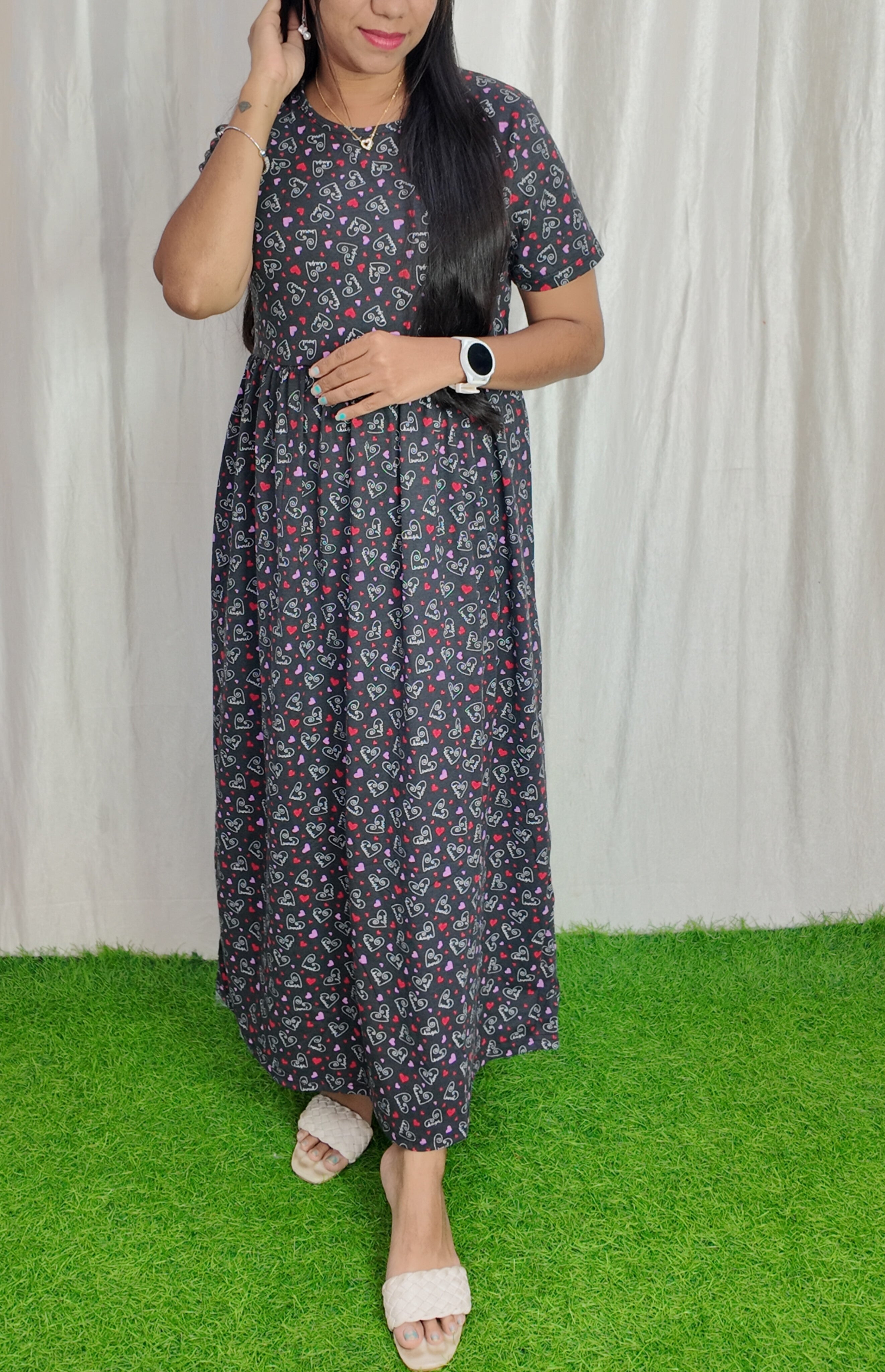 Cotton Loungewear Maxi (Non feeding) Buy 3 @1200/-