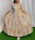 FESTIVE SPECIAL Non Feeding Premium Vatican Fabric 3-tier Maxi with Chest lining