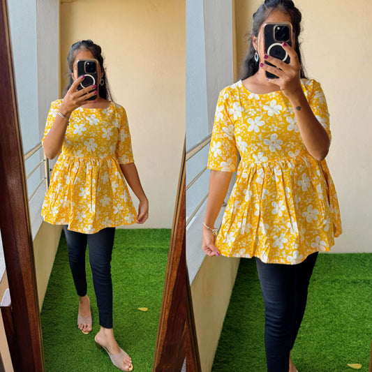 SUMMER SPECIAL PEPLUM TOP IN BEAUTIFUL PRINTS- Non Feeding Only