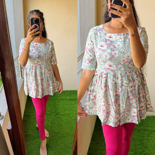 SUMMER SPECIAL PEPLUM TOP IN BEAUTIFUL PRINTS- Non Feeding Only