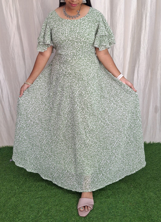 Georgette Maxi Short Sleeves inside(with Lining) ( Non Feeding only)