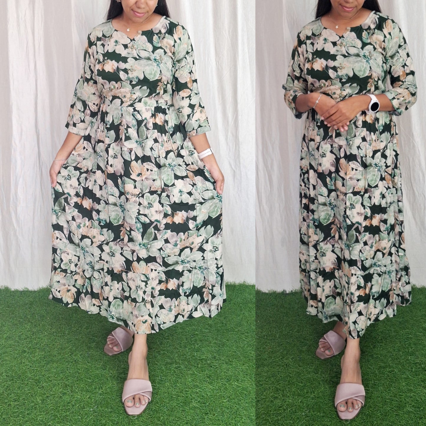 Buy 1 Get 1 Free Rayon Handwork Kurti( without lining) ( Non Feeding only)-060