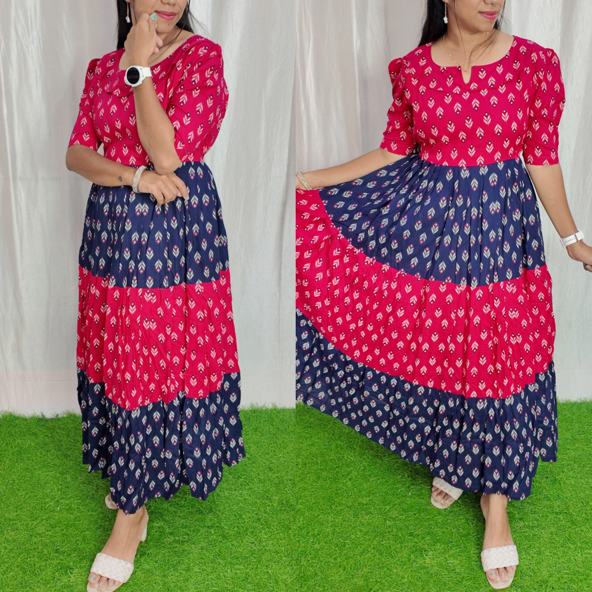 Premium Cotton Blend Flex Fabric  Maxi with Cotton lining 023