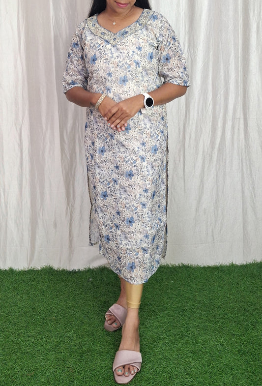 Buy 1 Get 1 Free Cotton Kurti with Lining ( Non Feeding only)-026