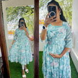 Feeding- Georgette Western Dress