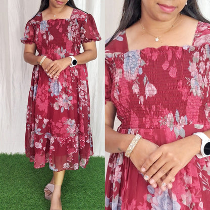 Georgette Smoking Dress (with Lining) ( Non Feeding only)-097