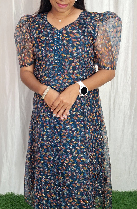 Buy 1 Get 1 Free Oragnza Printed work Kurti (with Lining) ( Non Feeding only)
