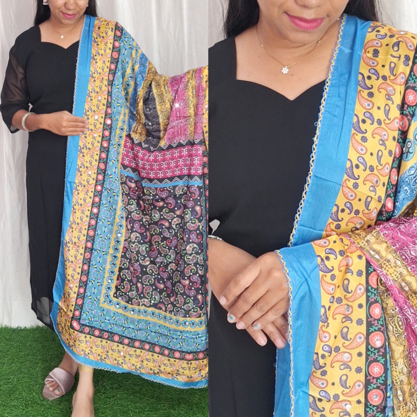 Party wear Georgette Dress with Duppata ( Non Feeding only)-082D