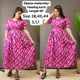 PULL UP MATERNITY/Zipless FEEDING KURTIS (Without lining)