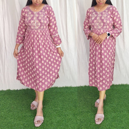 Rayon Embroidery Kurti( without lining) ( Non Feeding only)-072
