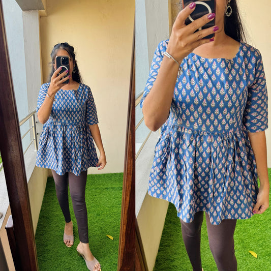 SUMMER SPECIAL PEPLUM TOP IN BEAUTIFUL PRINTS- Non Feeding Only